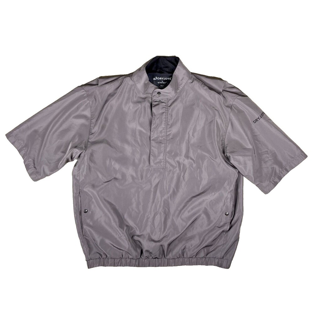 Dryjoys by FootJoy Rain Jacket Mens XL Short Sleeve 1/4 Zip Pullover Golf Beige